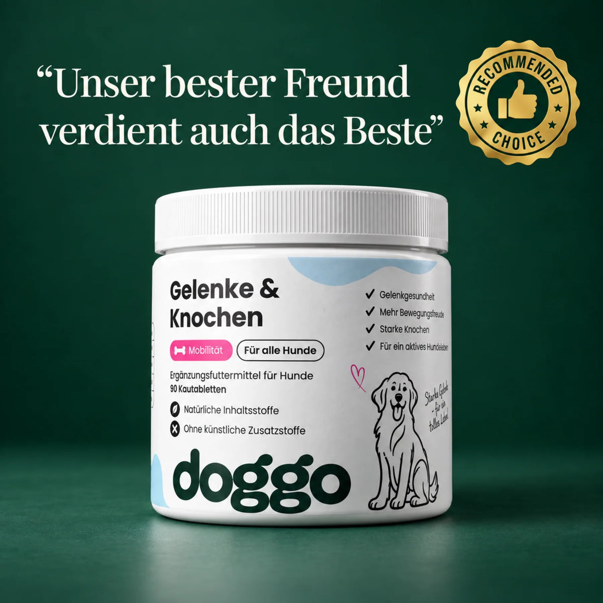 DOGGO Gelenke & Knochen Kautabletten für Hunde