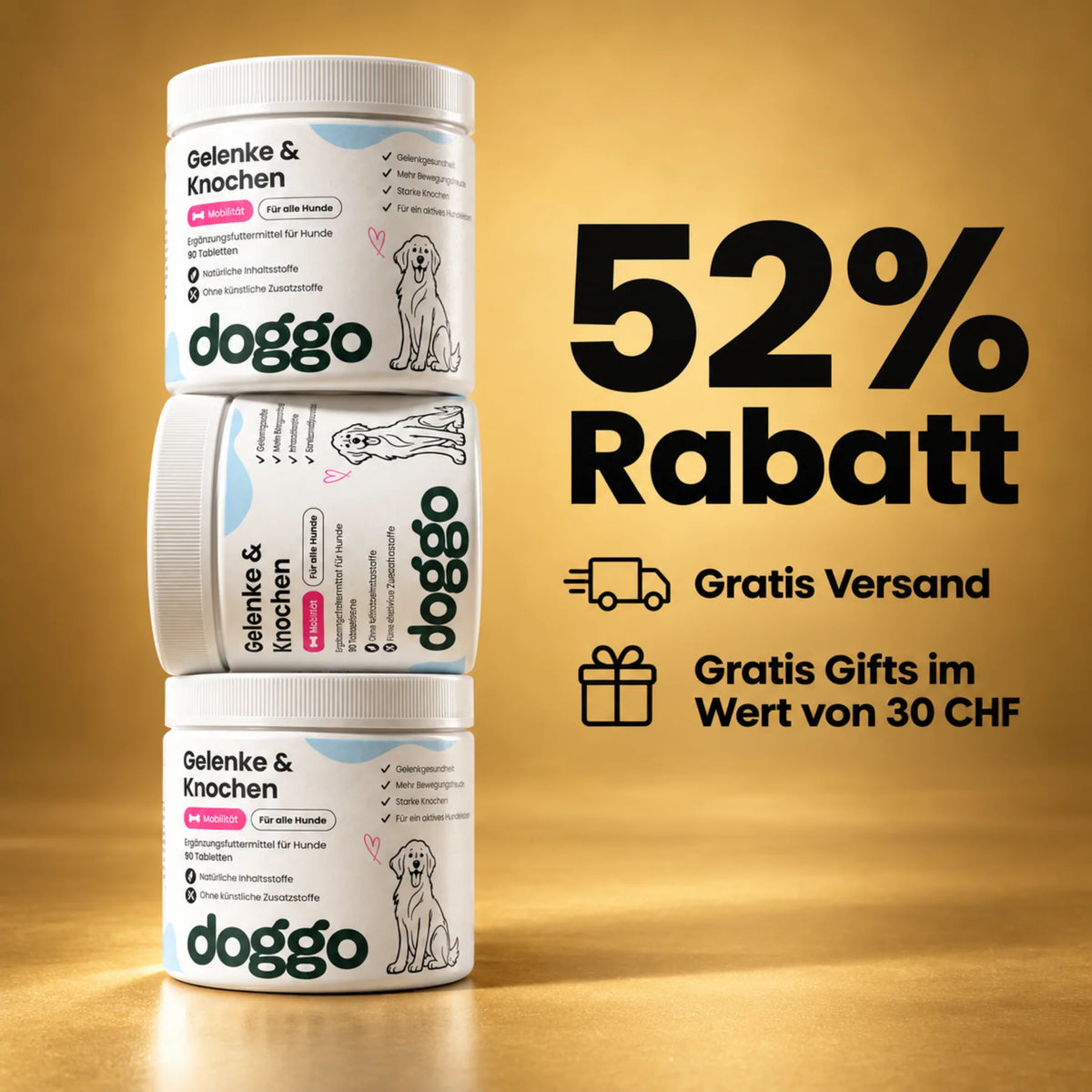 DOGGO Gelenke & Knochen Kautabletten für Hunde